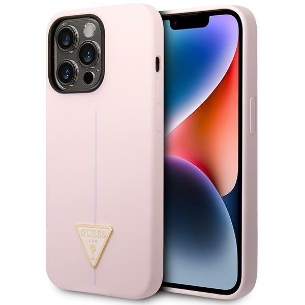 Guess Silicone Triangle iPhone 14 Pro 6.1&quot; Case - Purple