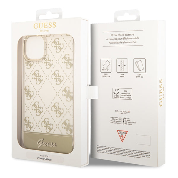 Guess GUHCP14MHG4MHG iPhone 14 Plus 6.7 "gold / gold hardcase 4G Pattern Script