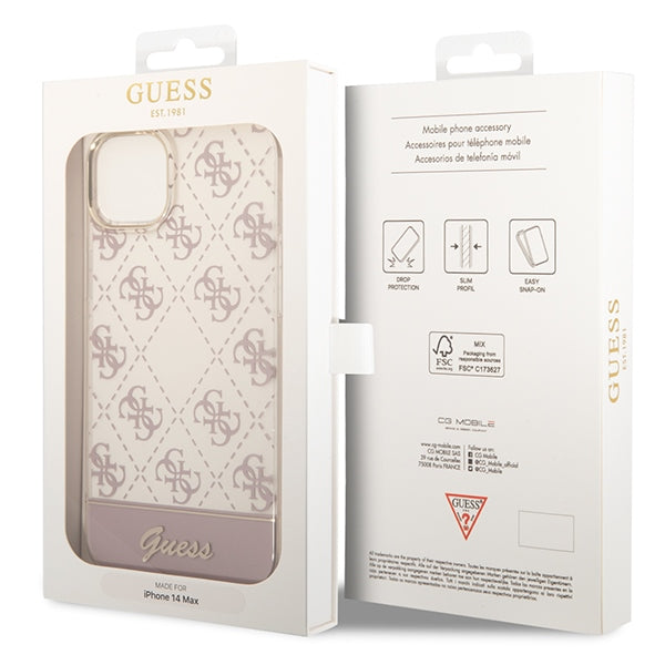 Guess GUHCP14MHG4MHP iPhone 14 Plus 6.7 "pink / pink hardcase 4G Pattern Script