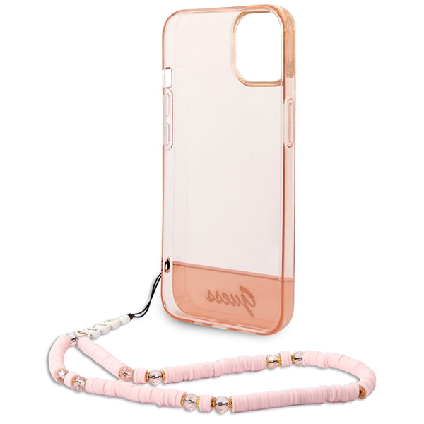 Guess GUHCP14MHGCOHP iPhone 14 Plus 6.7&quot; pink/pink hardcase Translucent Pearl Strap