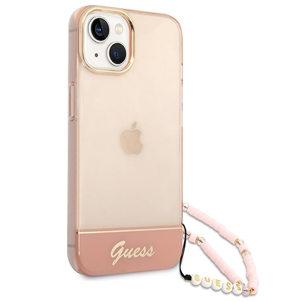 Guess GUHCP14MHGCOHP iPhone 14 Plus 6.7&quot; pink/pink hardcase Translucent Pearl Strap