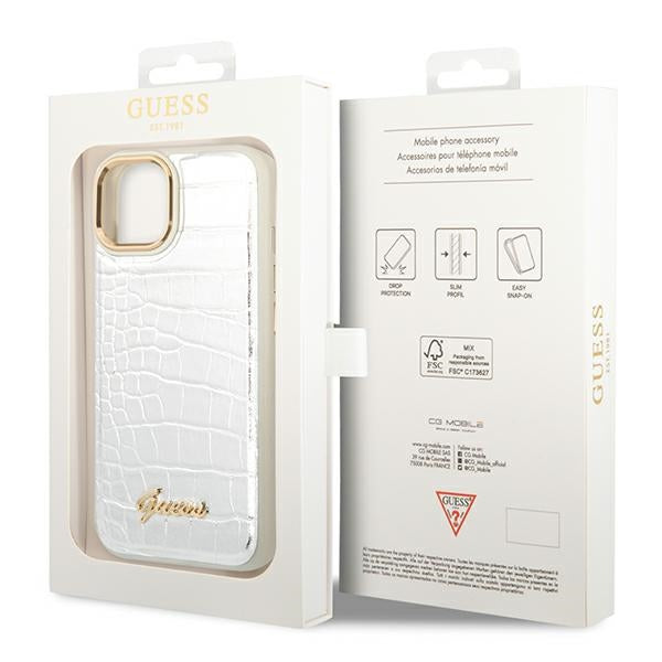 Guess GUHCP14MHGCRHS iPhone 14 Plus 6.7 "silver / silver hardcase Croco Collection