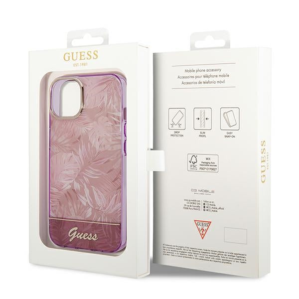 Guess GUHCP14MHGJGHP iPhone 14 Plus 6.7 "pink / pink hardcase Jungle Collection