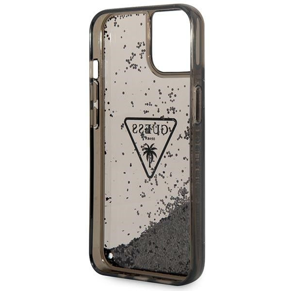 Guess GUHCP14MLFCTPK iPhone 14 Plus 6.7" black/black hardcase Liquid Glitter Palm Collection