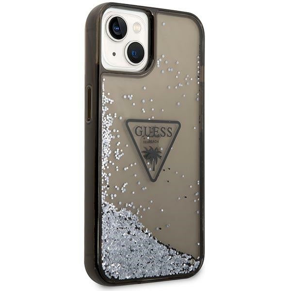 Guess GUHCP14MLFCTPK iPhone 14 Plus 6.7" black/black hardcase Liquid Glitter Palm Collection