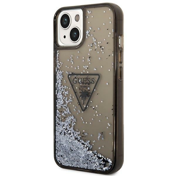Guess GUHCP14MLFCTPK iPhone 14 Plus 6.7" black/black hardcase Liquid Glitter Palm Collection