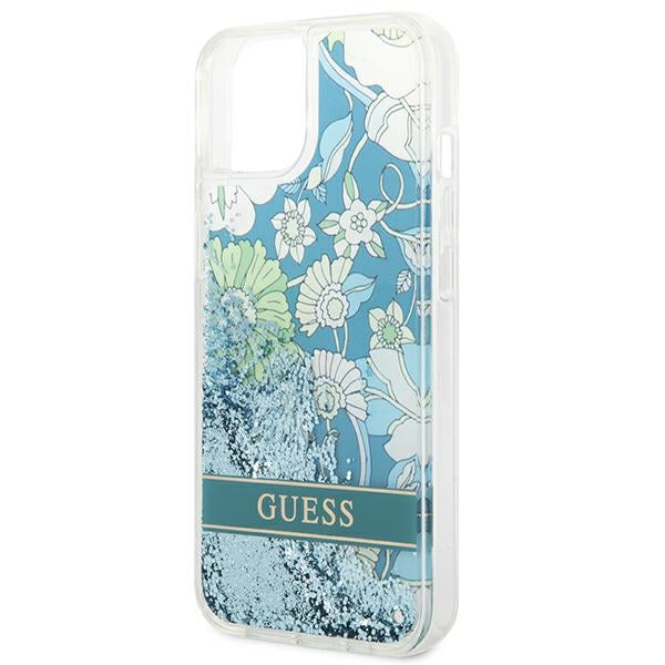 Guess GUHCP14MLFLSN iPhone 14 Plus 6.7 "green / green hardcase Flower Liquid Glitter