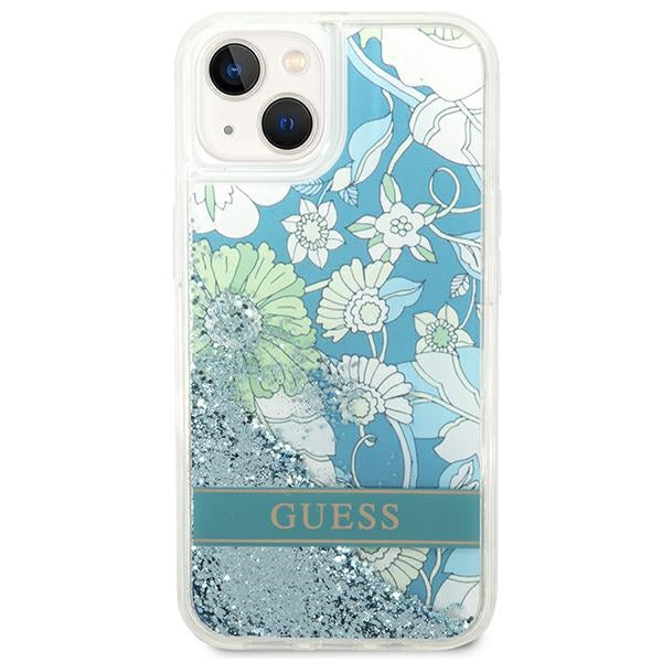 Guess GUHCP14MLFLSN iPhone 14 Plus 6.7 "green / green hardcase Flower Liquid Glitter