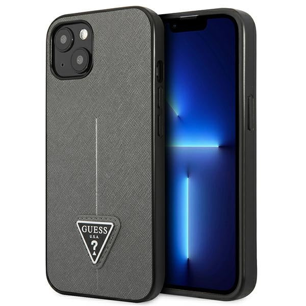 Guess GUHCP14MPSATLG iPhone 14 Plus 6.7 &quot;silver / silver hardcase SaffianoTriangle Logo