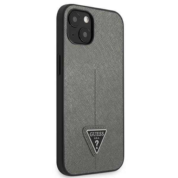 Guess GUHCP14MPSATLG iPhone 14 Plus 6.7 "silver / silver hardcase SaffianoTriangle Logo