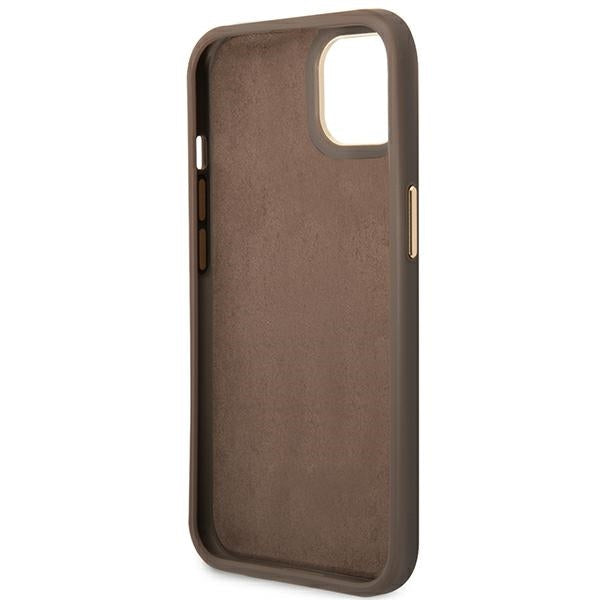 Guess GUHCP14SHG4SHW iPhone 14 6.1&quot; brown/brown hard case 4G Vintage Gold Logo