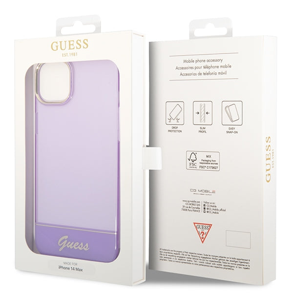 Guess Translucent iPhone 14 6.1&quot; Case - Purple