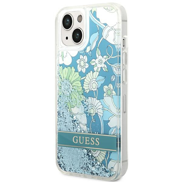 Guess GUHCP14SLFLSN iPhone 14 6.1 "green / green hardcase Flower Liquid Glitter