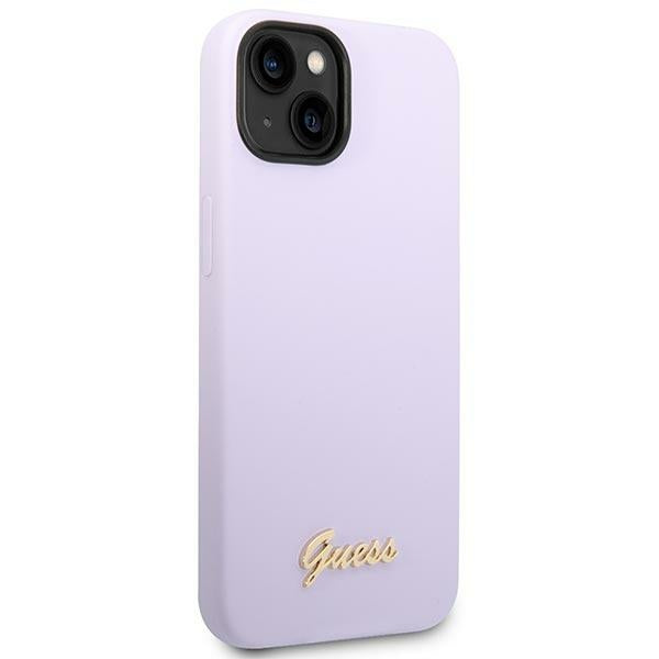 Guess GUHCP14SSLSMU iPhone 14 6.1" purple/purple hard case Silicone Vintage Gold Logo