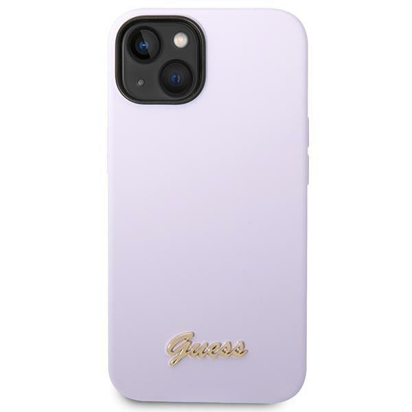 Guess GUHCP14SSLSMU iPhone 14 6.1" purple/purple hard case Silicone Vintage Gold Logo