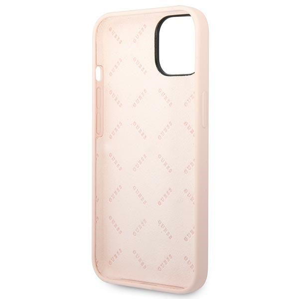 Guess GUHCP14SSLTGP iPhone 14 6.1&quot; pink/pink hardcase Silicone Triangle