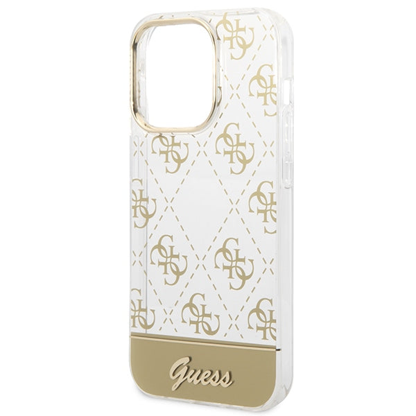 Guess GUHCP14XHG4MHG iPhone 14 Pro Max 6.7 &quot;gold / gold hardcase 4G Pattern Script