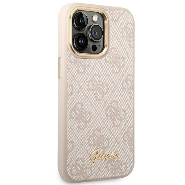 Guess 4G Vintage Gold Logo case for iPhone 14 Pro Max - pink