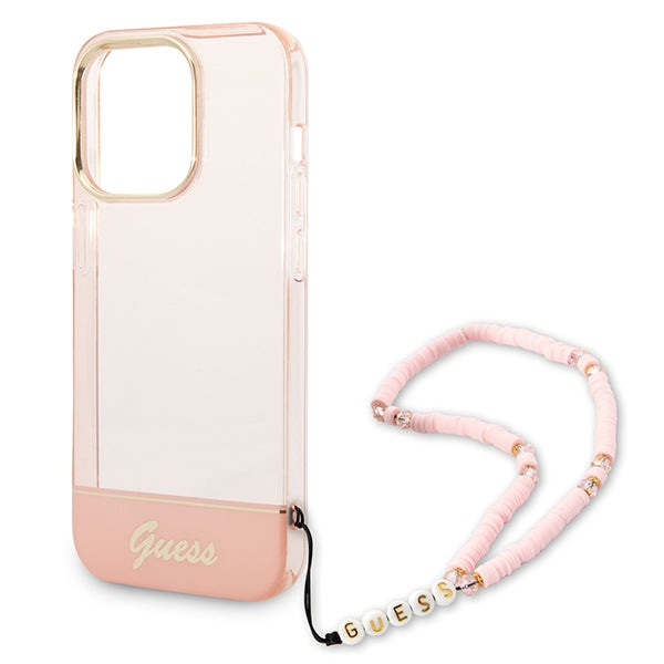 Guess GUHCP14XHGCOHP iPhone 14 Pro Max 6.7" pink/pink hardcase Translucent Pearl Strap