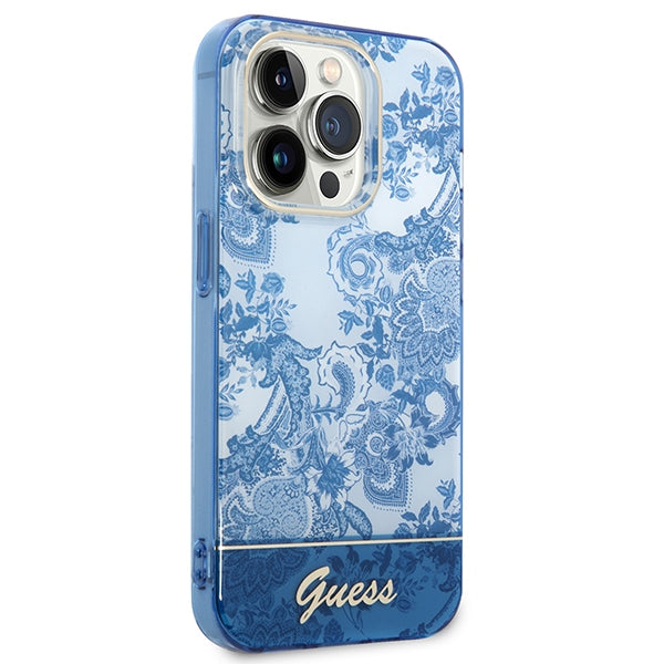 Guess GUHCP14XHGPLHB iPhone 14 Pro Max 6.7" blue/blue hardcase Porcelain Collection