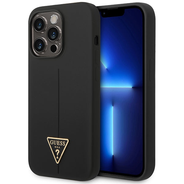 Guess GUHCP14XSLTGK iPhone 14 Pro Max 6.7" black/black hardcase Silicone Triangle