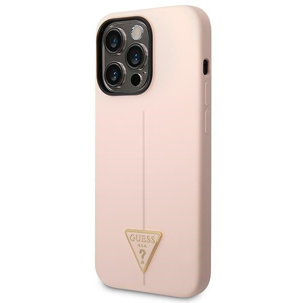 Guess GUHCP14XSLTGP iPhone 14 Pro Max 6.7" pink/pink hardcase Silicone Triangle
