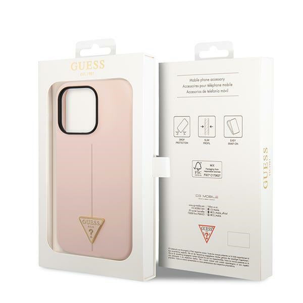 Guess GUHCP14XSLTGP iPhone 14 Pro Max 6.7" pink/pink hardcase Silicone Triangle