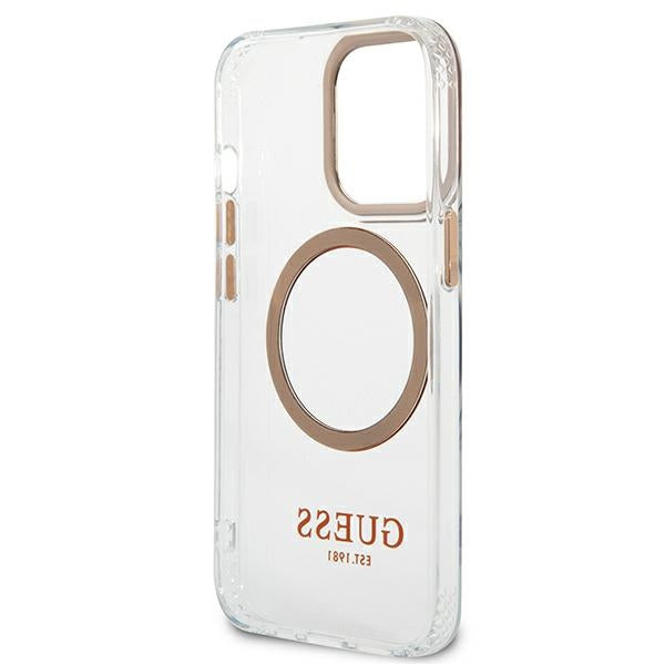 Guess GUHMP13XHTRMD iPhone 13 Pro Max 6.7 "gold / gold hard case Metal Outline Magsafe