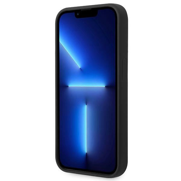 Guess GUHMP14LSBPLK iPhone 14 Pro 6.1" black/black hard case Silicone Logo Plate MagSafe