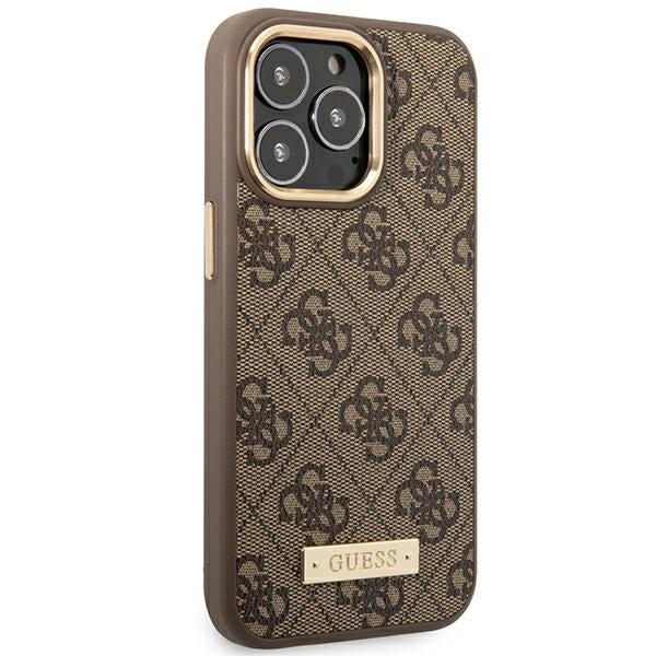 Guess GUHMP14LU4GPRW iPhone 14 Pro 6.1 "brown / brown hard case 4G Logo Plate MagSafe