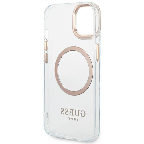 Guess GUHMP14SHTRMD iPhone 14 6.1 "gold / gold hard case Metal Outline Magsafe