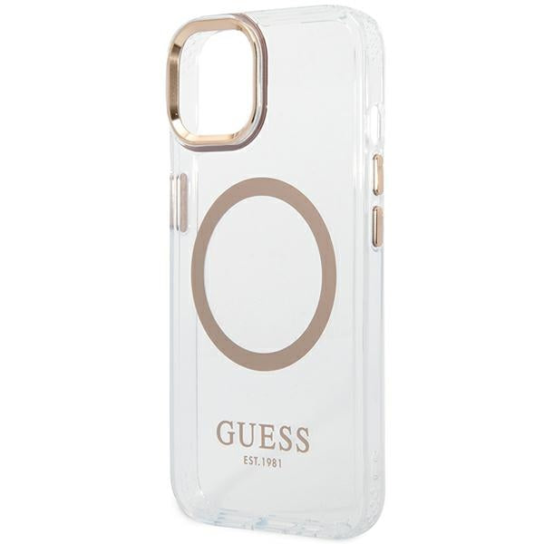 Guess GUHMP14SHTRMD iPhone 14 6.1 "gold / gold hard case Metal Outline Magsafe
