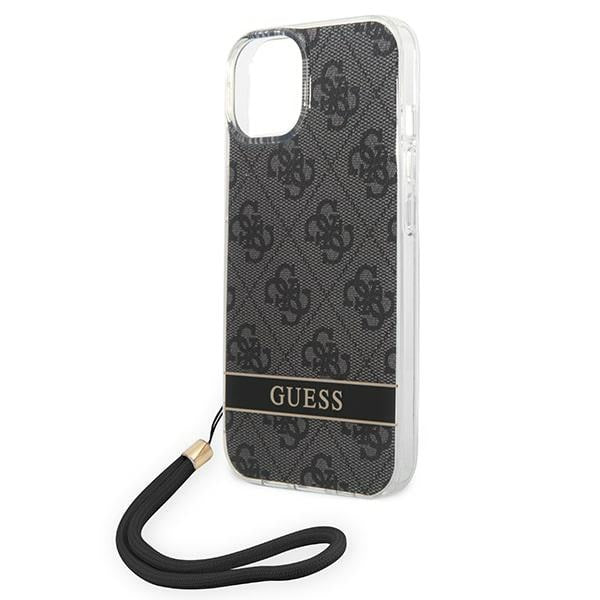 Guess GUOHCP14MH4STK iPhone 14 Plus 6.7 "black / black hardcase 4G Print Strap