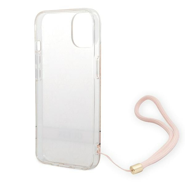 Guess GUOHCP14MH4STP iPhone 14 Plus 6.7 "pink / pink hardcase 4G Print Strap