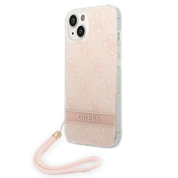 Guess GUOHCP14MH4STP iPhone 14 Plus 6.7 &quot;pink / pink hardcase 4G Print Strap