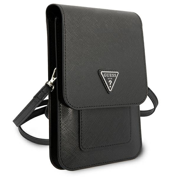 Guess Handbag GUWBSATMBK black / black Saffiano Triangle