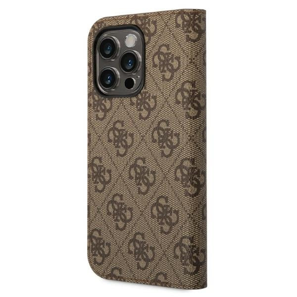 Guess GUBKP14XHG4SHW iPhone 14 Pro Max 6.7 &quot;brown / brown book 4G Vintage Gold Logo