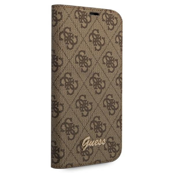 Guess GUBKP14XHG4SHW iPhone 14 Pro Max 6.7 &quot;brown / brown book 4G Vintage Gold Logo