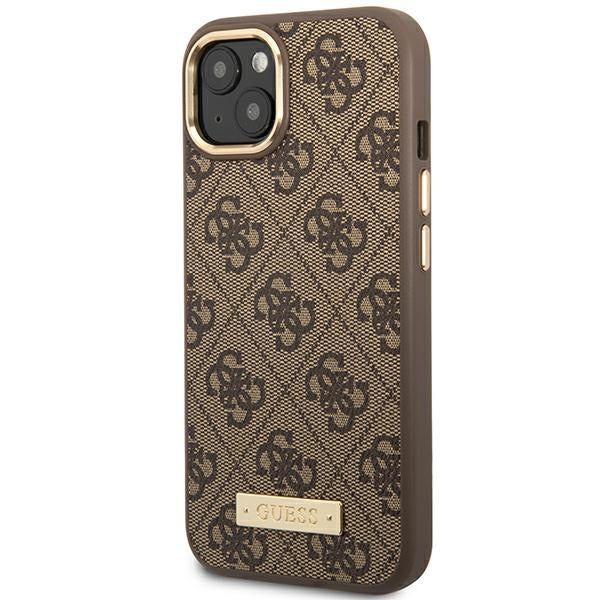 Guess GUHMP14MU4GPRW iPhone 14 Plus 6.7 &quot;brown / brown hard case 4G Logo Plate MagSafe