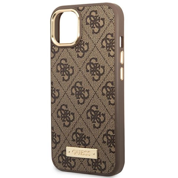 Guess GUHMP14MU4GPRW iPhone 14 Plus 6.7 &quot;brown / brown hard case 4G Logo Plate MagSafe