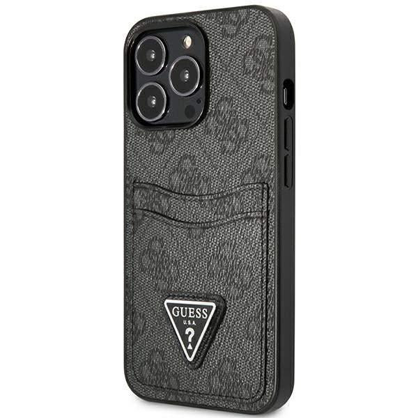 Guess GUHCP13LP4TPK iPhone 13 Pro / 13 6.1" black/black hardcase 4G Triangle Logo Cardslot
