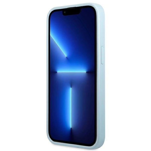 Guess Saffiano 4G Small Metal Logo case for iPhone 13 mini - blue