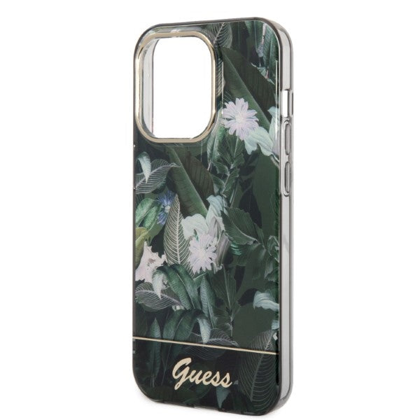 Guess Jungle Collection case for iPhone 14 Pro Max - green