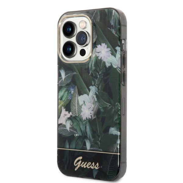 Guess Jungle Collection case for iPhone 14 Pro Max - green