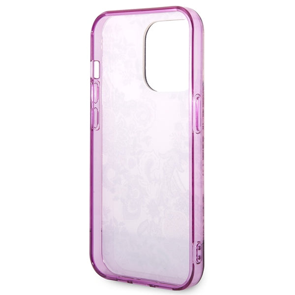 Guess Porcelain Collection case for iPhone 14 Pro Max - fuchsia