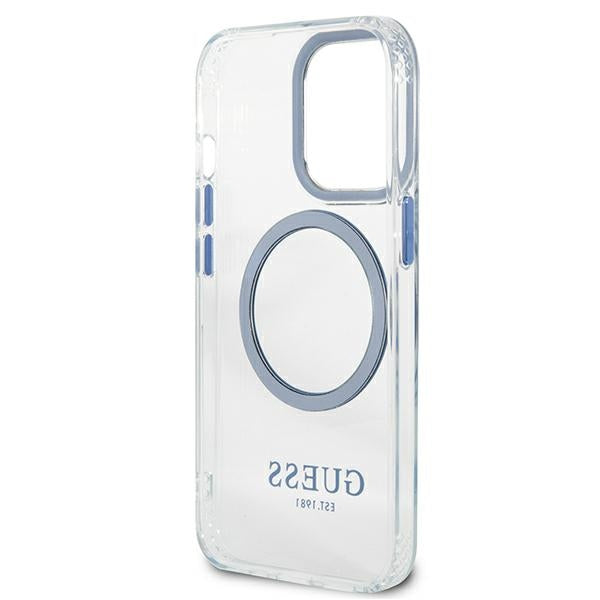 Guess Metal Outline MagSafe case for iPhone 13 Pro / iPhone 13 - blue