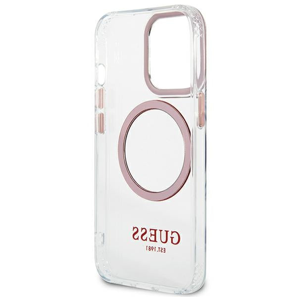 Guess Metal Outline MagSafe case for iPhone 13 Pro / iPhone 13 - pink