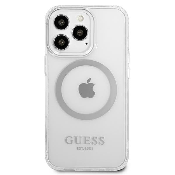 Guess Metal Outline MagSafe case for iPhone 13 Pro / iPhone 13 - silver