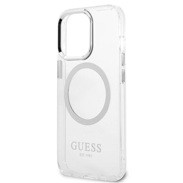 Guess Metal Outline MagSafe case for iPhone 13 Pro / iPhone 13 - silver