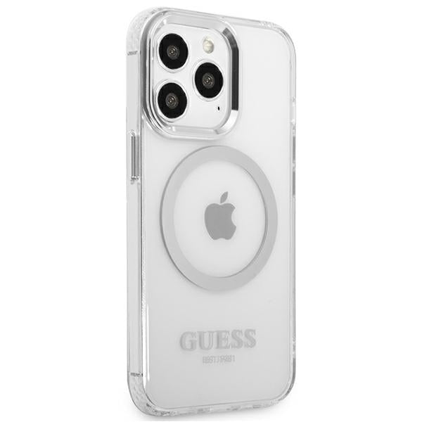 Guess Metal Outline MagSafe case for iPhone 13 Pro / iPhone 13 - silver